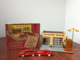 Rare 1950s Vintage Keystone Service Station/garage W/original Box Model 152