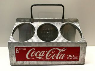 Vintage 1950 ' s Coca Cola Coke Metal Aluminum 6 Pack Case Bottle Carrier 2