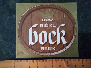 1 Beer Label - Dow Biére Bock Beer - Dow Brewery - Quebec Montreal - Canada