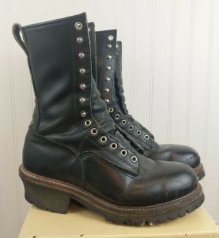 Vintage Red Wing 2210 Iron Core Logger Boots Black Mens 8.  5 D Combat Usa