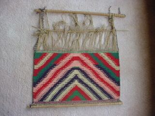 Old 19th C.  Navajo Indian Germantown Loom Dazzler Rug Blanket
