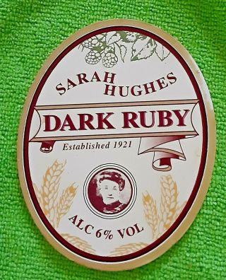 Sarah Hughes " Dark Ruby " Beer Pump Clip Badge Collector - Man Cave