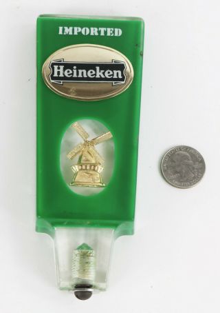 Vintage Heineken Beer Windmill Advertising Lucite Acrylic Tap Handle