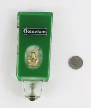 Vintage Heineken Beer Windmill Advertising Lucite Acrylic Tap Handle 2