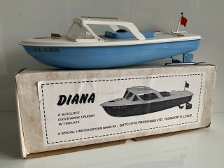 Sutcliffe Diana Tinplate Clockwork Speedboat - 1 Of Just 375 Made -