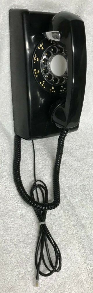 Vintage 1960s Western Electric A/b 554 12 - 60 Black Rotary Dial Wall Mount Phone