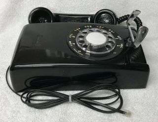 Vintage 1960s WESTERN ELECTRIC A/B 554 12 - 60 BLACK Rotary Dial Wall Mount Phone 2