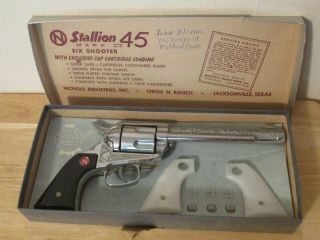 Nichols - Ranch Stallion 45 Mark Ii Cap Pistol W/box,  Grips & Bullets - Exc