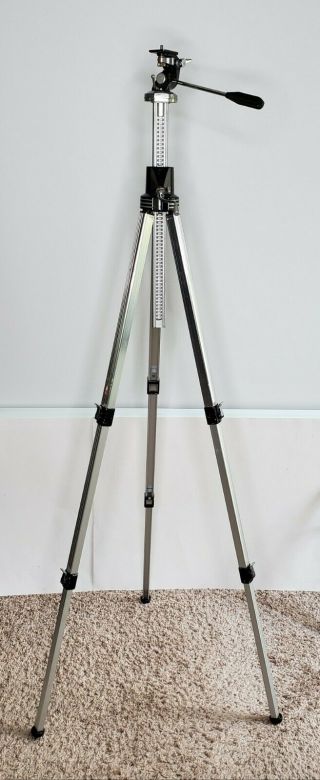Vintage Star D Mfg Co Heavy Stainless Aluminum Professional Tripod Made In Usa