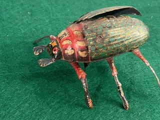 C.  1900 Lehmann Germany Tin Windup Crawling Beetle Flapping Wings Toy