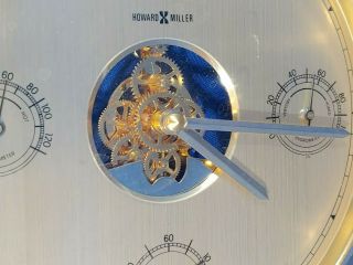 Howard Miller Clock Weather Station Barometer Thermometer Hygrometer VTG Gold 3
