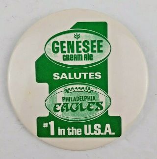 Vintage Genesee Cream Ale Nfl Philadelphia Eagles Pinback Button Pin
