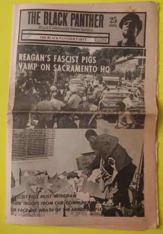 Vintage Black Panther Newspaper.  June 21,  1969.  Vol.  Iii,  No.  9 Regan’s Fascists