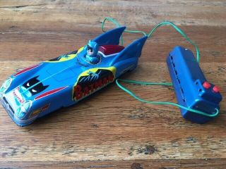 Rare Tin Toy Car Aoshin Asc Batman Batmobile Battery Powered Remote