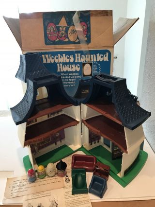 1976 Vintage Weebles Haunted House Complete W/orig Box Witch Ghost Halloween