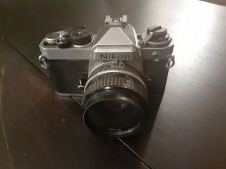 Vintage Nikon Fe 35mm Camera With Nikkor 50mm F/1.  8