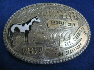Gist 1984 Hpha National Show Stallion Res Champion Sterling 1/10 10k Gold Buckle