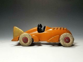 1930s 7 " Hubley Cast Iron 1877 Racer W Driver & Cast Piston
