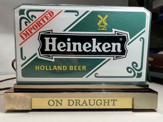 Vintage Heineken Beer Lightup Sign.  10 " X 7 ".