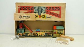 Vintage Arnold Tin Litho Coal Mine Coal Car Wind Up Toy W/orig Box W.  Germany