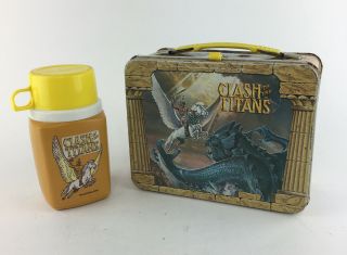Vtg Clash Of The Titans 1980 Lunchbox Thermos Harry Hamlin Laurence Olivier
