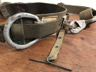Vintage Telephone Lineman ' s Climbing Harness Safety Strap Heavy Duty Belt (A3) 2