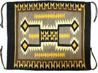 Navajo Indian Rug Storm Pattern Design Small Sampler Weaving 20x17 "
