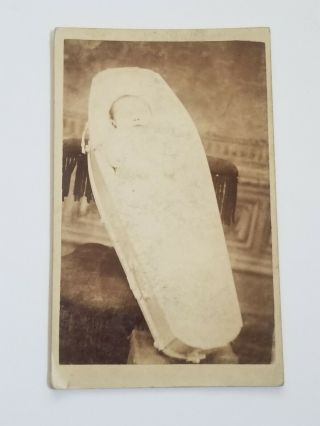 Antique Photograph,  Post Mortem,  Dead Baby,  Victorian 4 " X 2 1/2 "