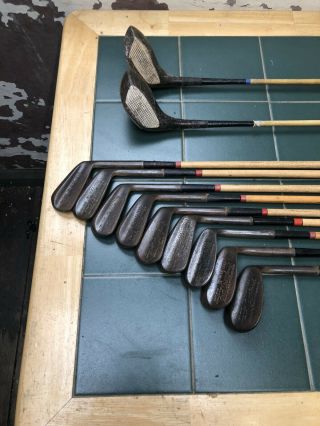 Vintage Golf Clubs Bobby Jones Kroflite 1 - 9 Iron Plus 2/3 Woods Pyratone Shafts