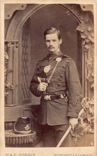 Victorian Light Infantry Officer Military Downey Newcastle Photograph Cdv Card