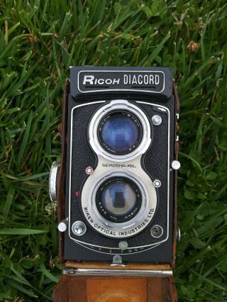 Vintage Ricoh Diacord Camera With Leather Case