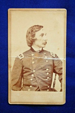 Cdv Of Civil War Major General Gouverner K.  Warren