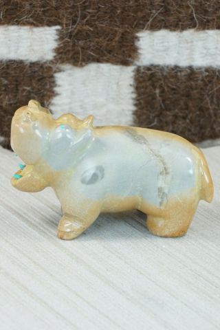 Hippo Zuni Fetish Carving - Enrike Leekya