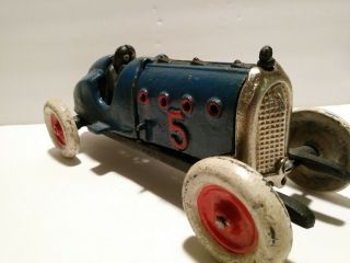 Vintage 1920 Hubley Cast Iron Red Devil Racer 5 Blue Road Racer 9 "