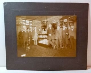 Men In Cigar Store,  Bath,  York,  Cabinet Photo,  History C.  1910 Tobacco