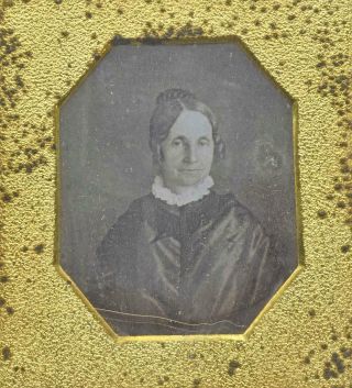 Antique Daguerreotype Of A Woman,  In Folding Case 3.  70 " High Locks Well