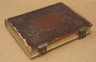 Victorian - Era Cdv Photo Album With Clasps And Gilted Edges,  Empty