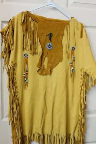 American Indian Handmade Native Deerskin Ceremonial WAR SHIRT Ghost Dance HCR 2