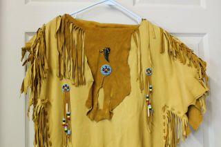 American Indian Handmade Native Deerskin Ceremonial WAR SHIRT Ghost Dance HCR 3