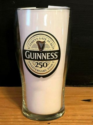 Guinness 250th Anniversary Stout Beer Pint Glass St James 