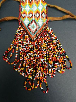 Vintage Native American Beaded Hair Ties Colorful 3