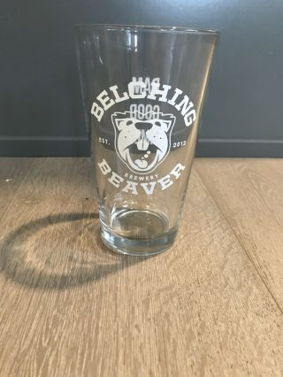 Belching Beaver Brewery Pint Glass Craft Beer Micro Brewery San Diego California