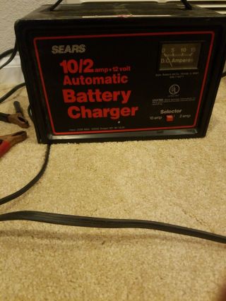 Vintage Sears 10/2 Amp 12 - Volt Automatic Battery Charger Model 608.  718571 S