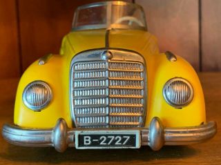Vintage Distler Mercedes - Benz Cabrio.  Yellow B - 2727 Windup Convertible Car