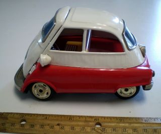 Bmw Isetta Bandai Vintage Tin Friction Unrestored Toy Car - From Japan