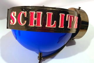1961 Vintage Schlitz Beer Rotating Globe Lamp Bar Light - Needs Top