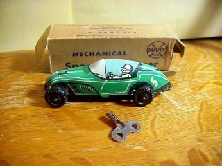Marx Mechanical Speedway Racer Tin Wind - Up Toy Race Car