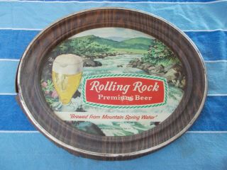 Rolling Rock Premium Beer Sign Oval Plastic Latrobe Brewing Company Latrobe,  Pa.