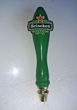 Heineken Red Star Logo Pub Style Wooden Beer Tap Handle - Missing Gold Top