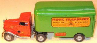 Tri - Ang Minic Clockwork No 30m Articulated Pantechnicon.  Very Good Unboxed